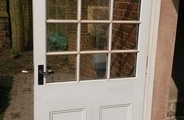 Painted door with glazing bar and panels
