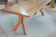 Clear stained solid pine table no2