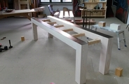 Douglas fir table in construction no2