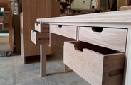 Oak desk with handmade dovetailed drawers
