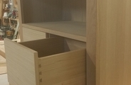 Oak vanity table with solid oak dovetailed drawers