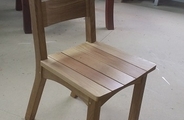 Solid oak chair in construction