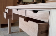 Solid oak desk with dovetail joined drawers