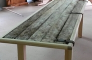 Table made from old door no1
