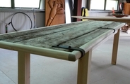 Table made from old door no3