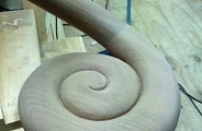 Hand carved monkey tail handrail