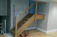 Solid oak staircase with glass panels no3
