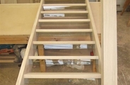 Solid oak staircase with no risers