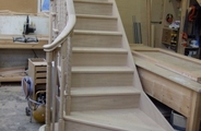 Solid oak staircase with wood turned spindles